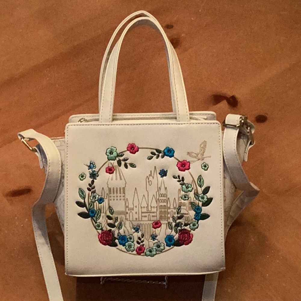 Loungefly Harry Potter Hogwarts Castle Embroidered Faux Leather Satchel